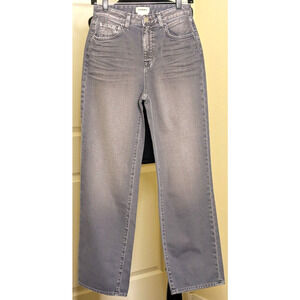 L'Agence Jeans Womens 25 Gray Jones Ultra Stovepipe High-Rise Cotton Straight
